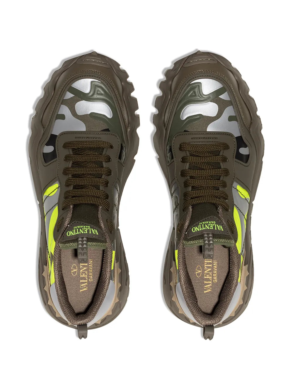 Valentino Garavani Rockrunner Camouflage-Print Leather Sneakers