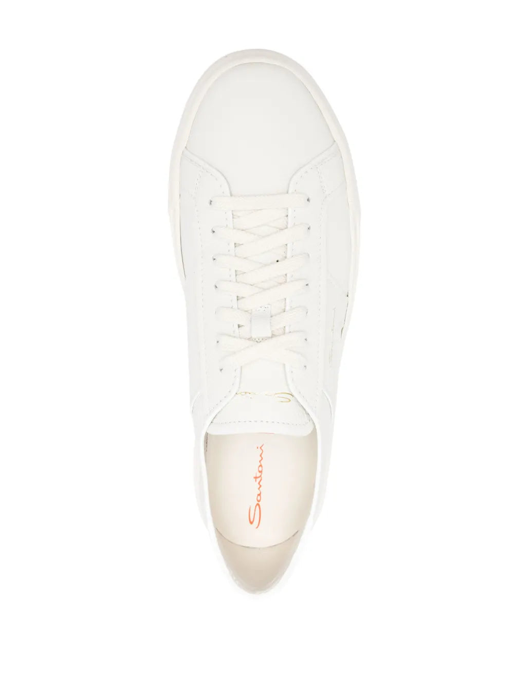 Santoni Logo-Print Leather Sneakers