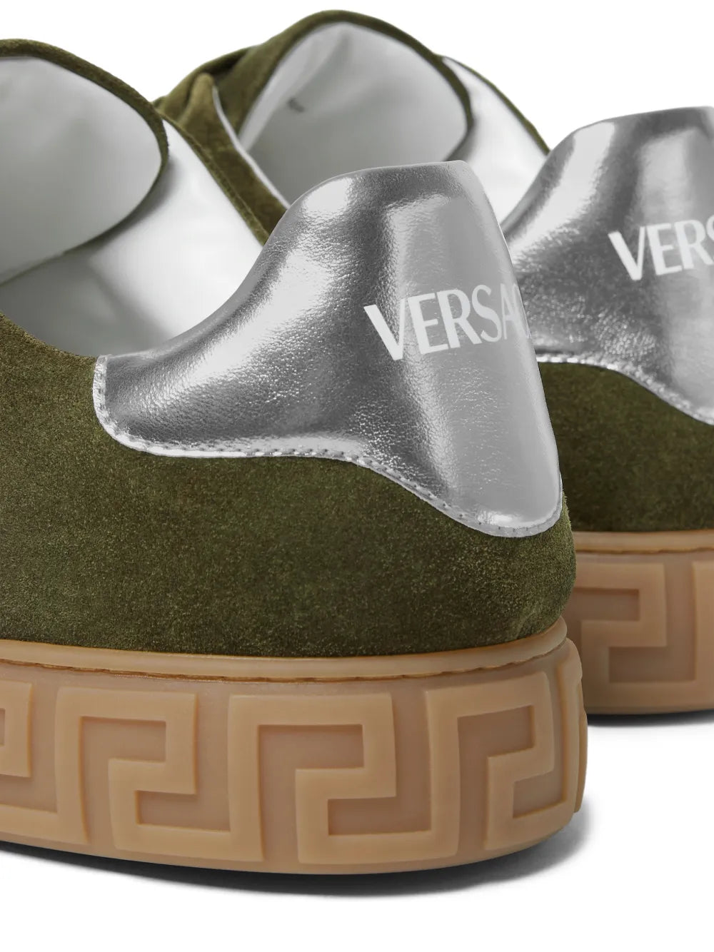 Versace Greca-Embellished Suede Sneakers