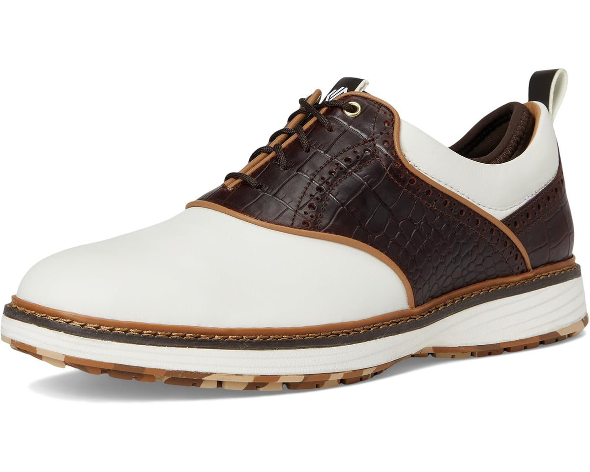 Men's Johnston & Murphy Upton GL4 Luxe Hybrid White/Brown Croc Embossed Waterproof Full Grain