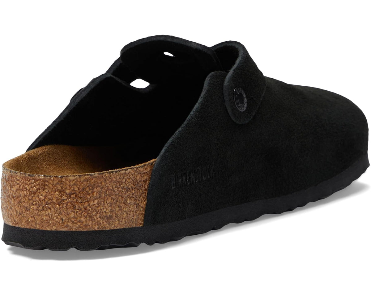 Unisex Birkenstock Boston Soft Footbed - Suede (Unisex) Black Suede