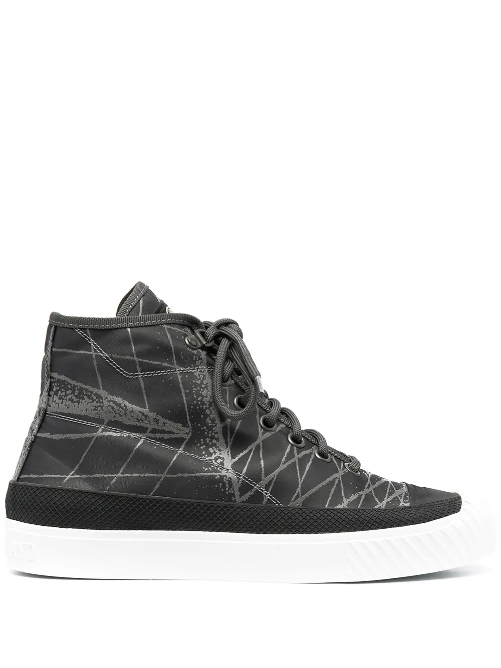 Stone Island Abstract-Print High-Top Sneakers