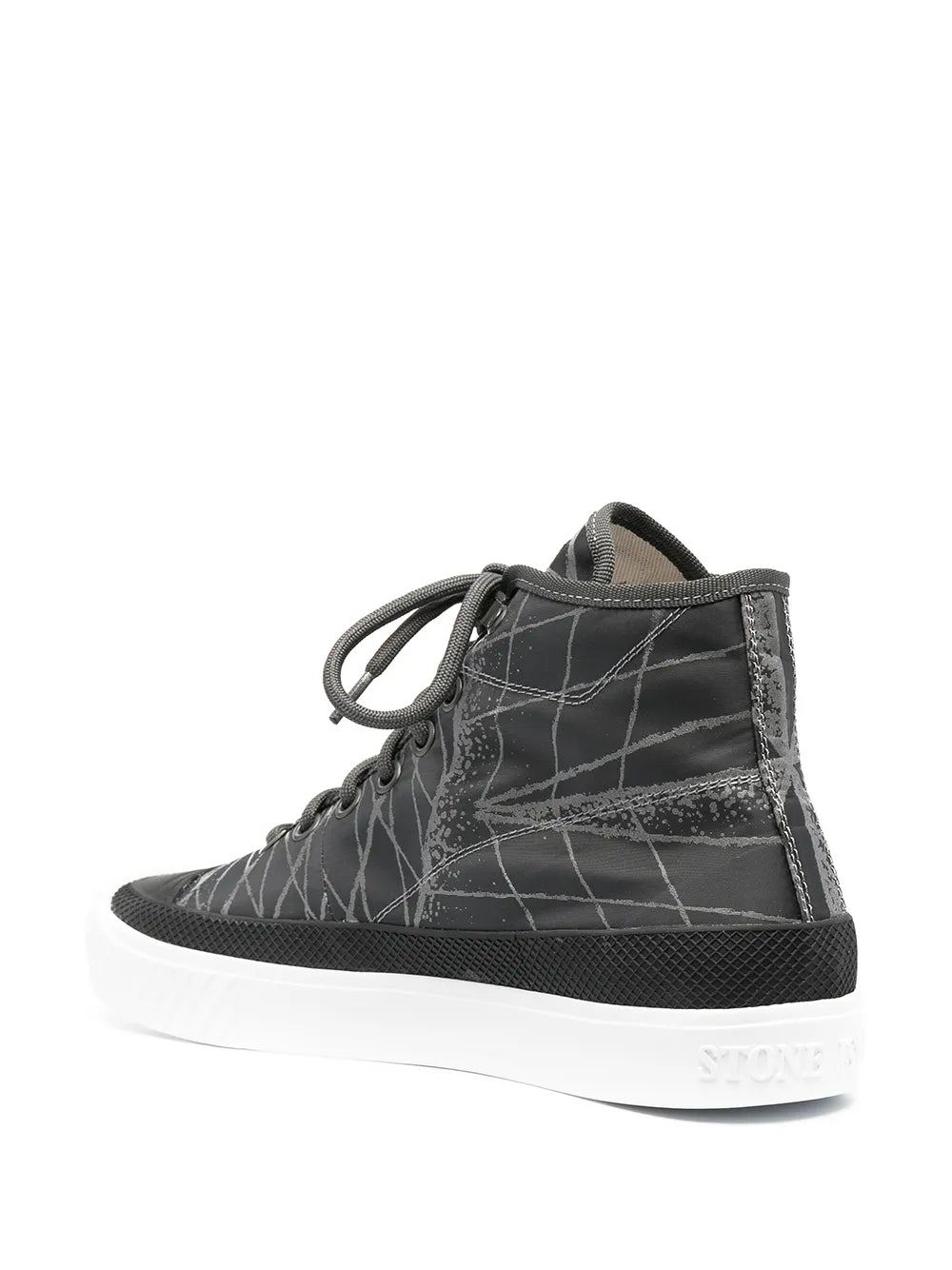 Stone Island Abstract-Print High-Top Sneakers
