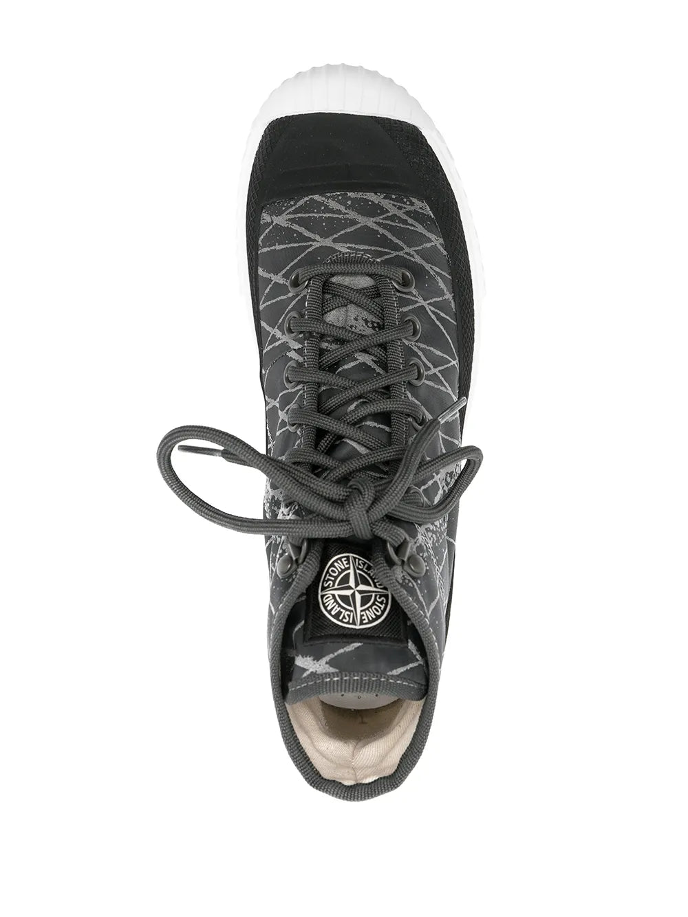 Stone Island Abstract-Print High-Top Sneakers