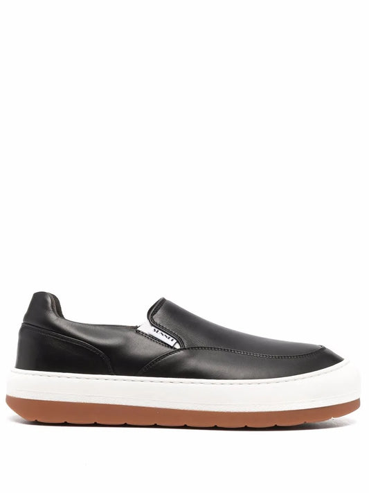 Sunnei Panelled Slip-On Leather Sneakers