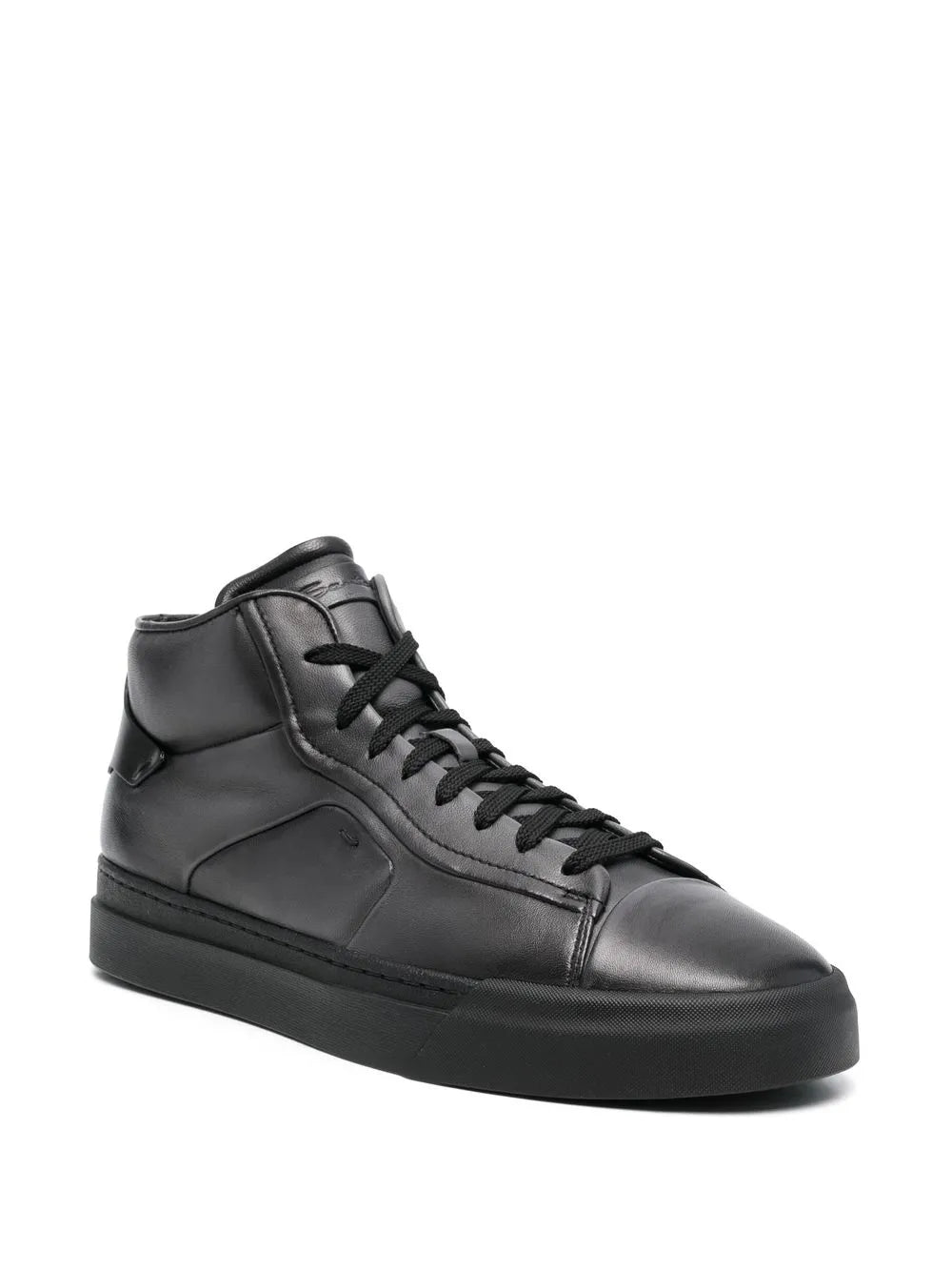 Santoni High-Top Lace-Up Sneakers
