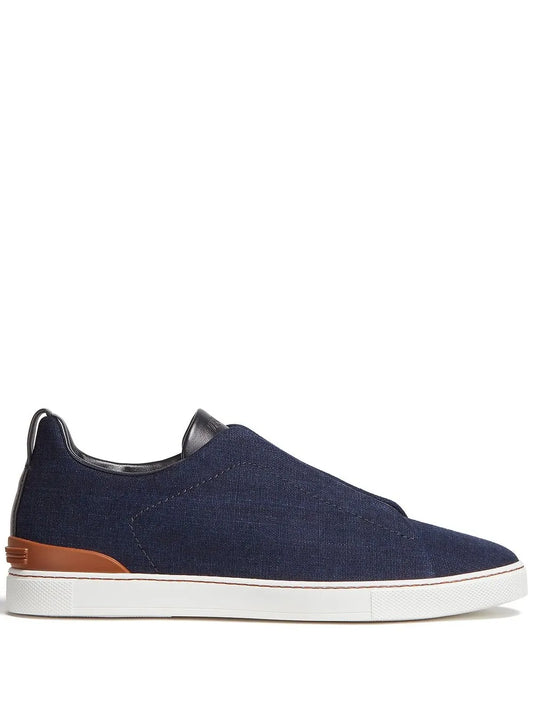 Zegna Triple Stitch Denim Sneakers