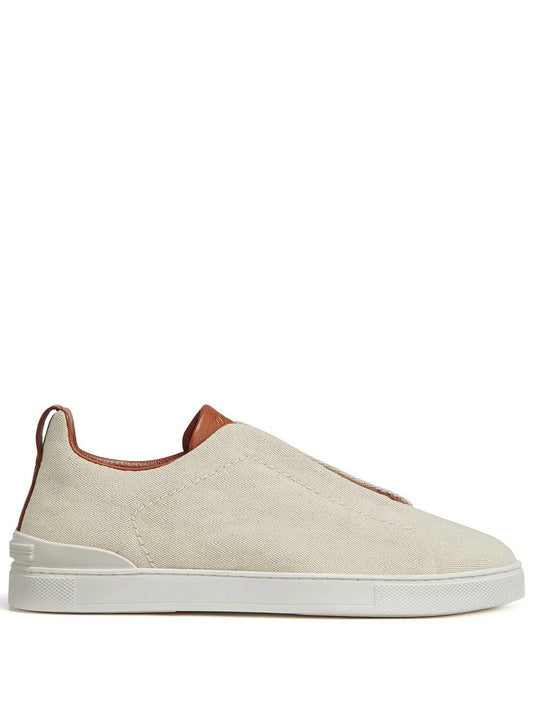 Zegna Triple Stitch Canvas Sneakers