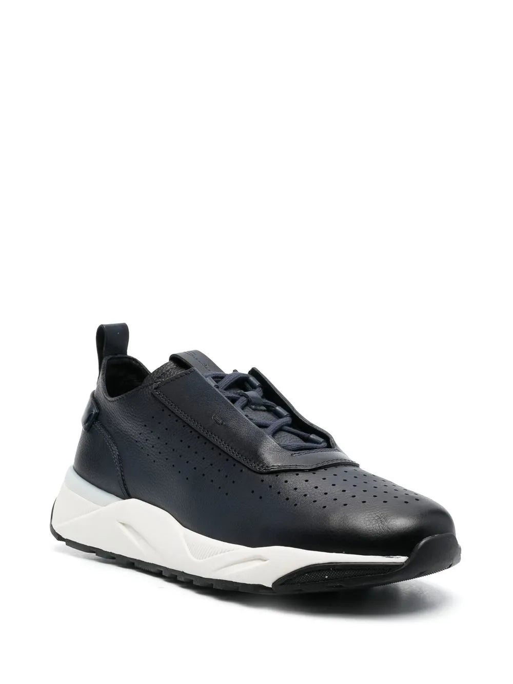 Santoni Low-Top Leather Sneakers