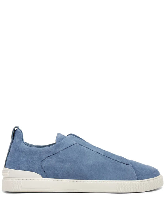 Zegna Round-Toe Suede Sneakers