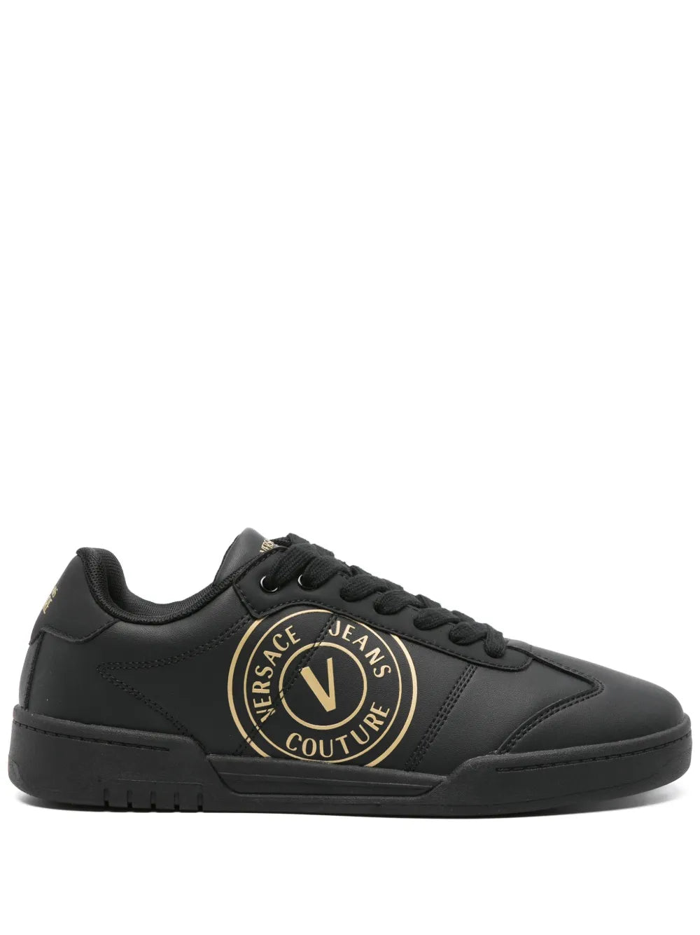 Versace Jeans Couture Logo-Print Leather Sneakers