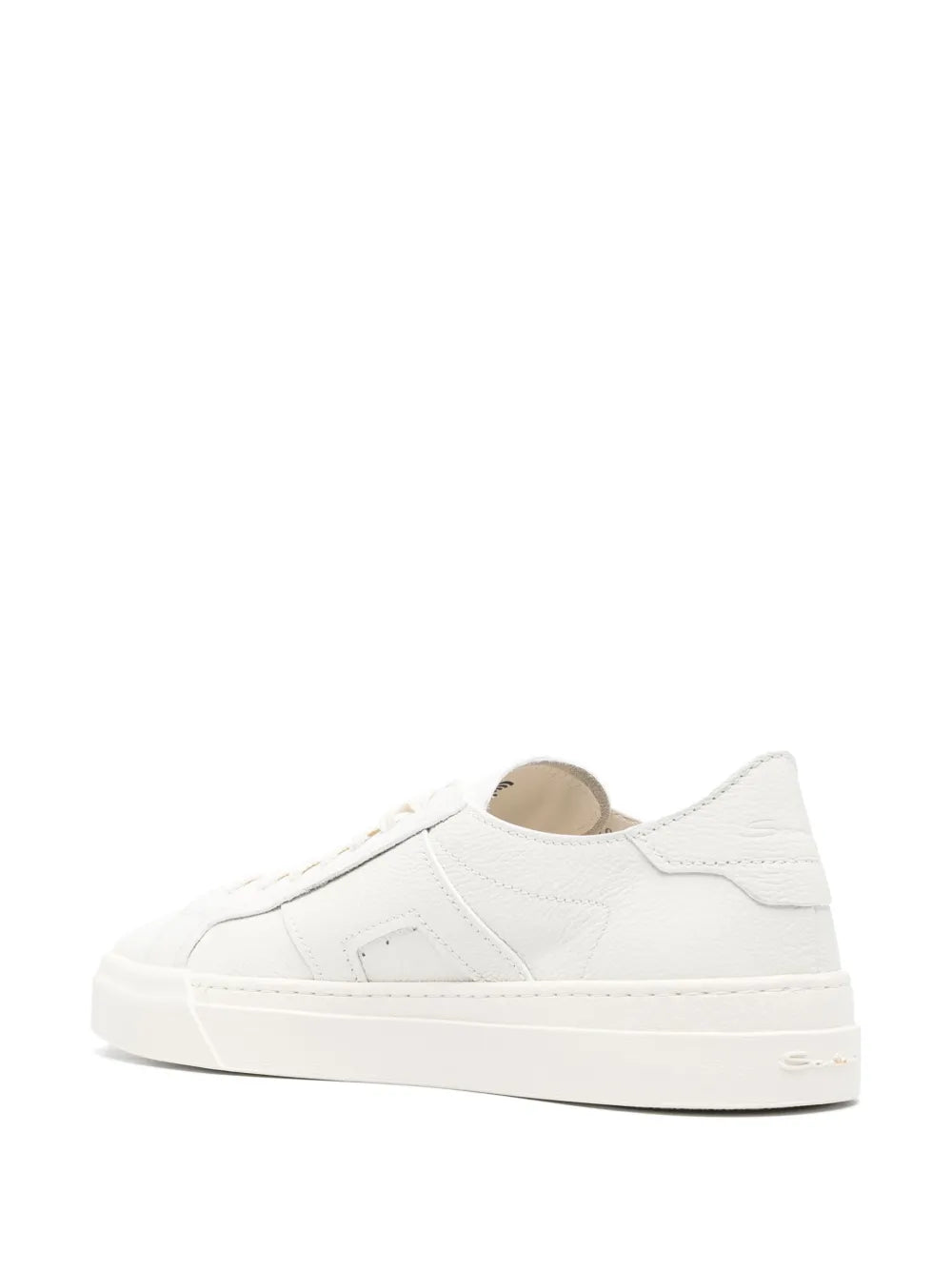 Santoni Logo-Print Leather Sneakers