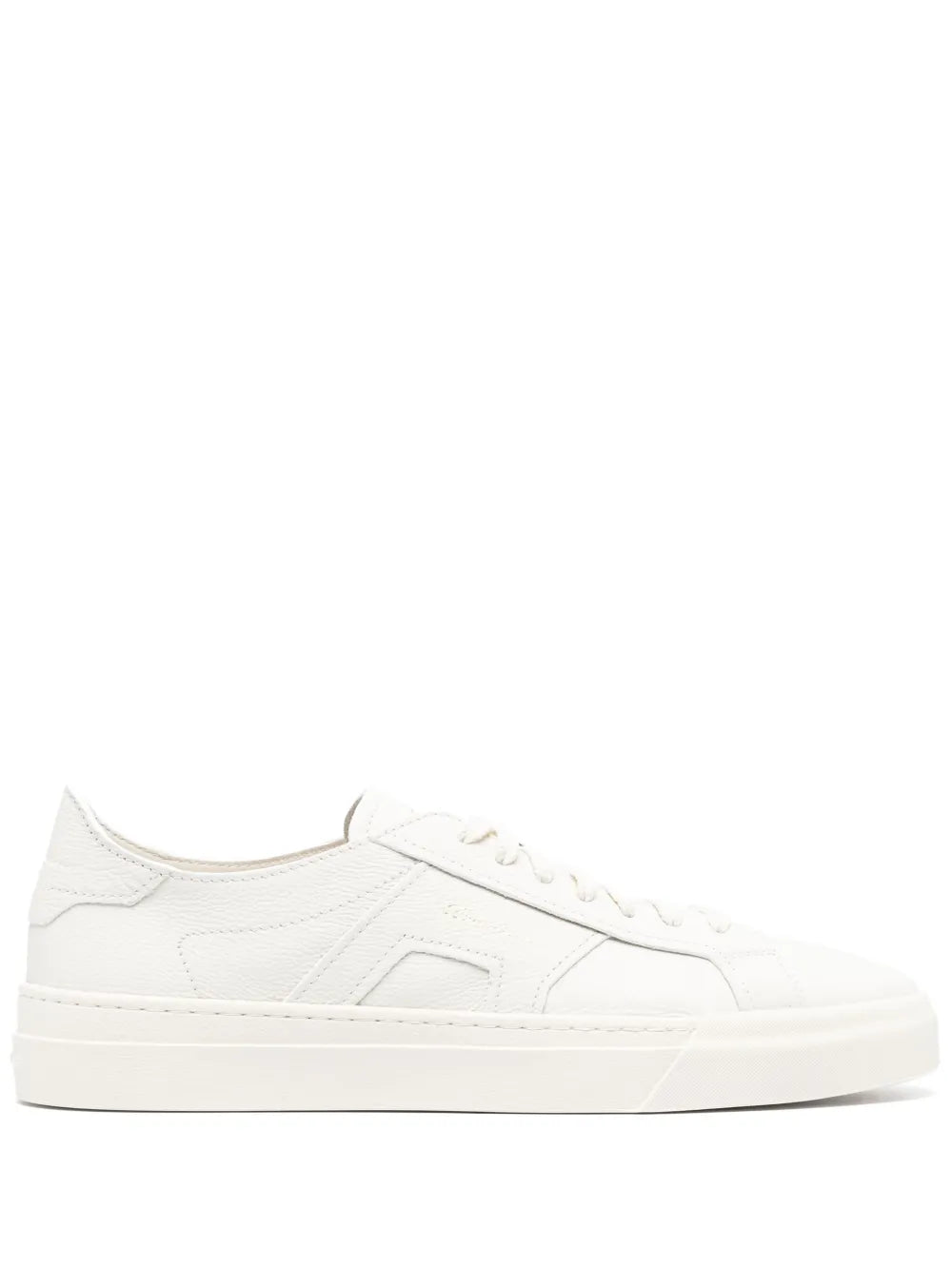 Santoni Logo-Print Leather Sneakers
