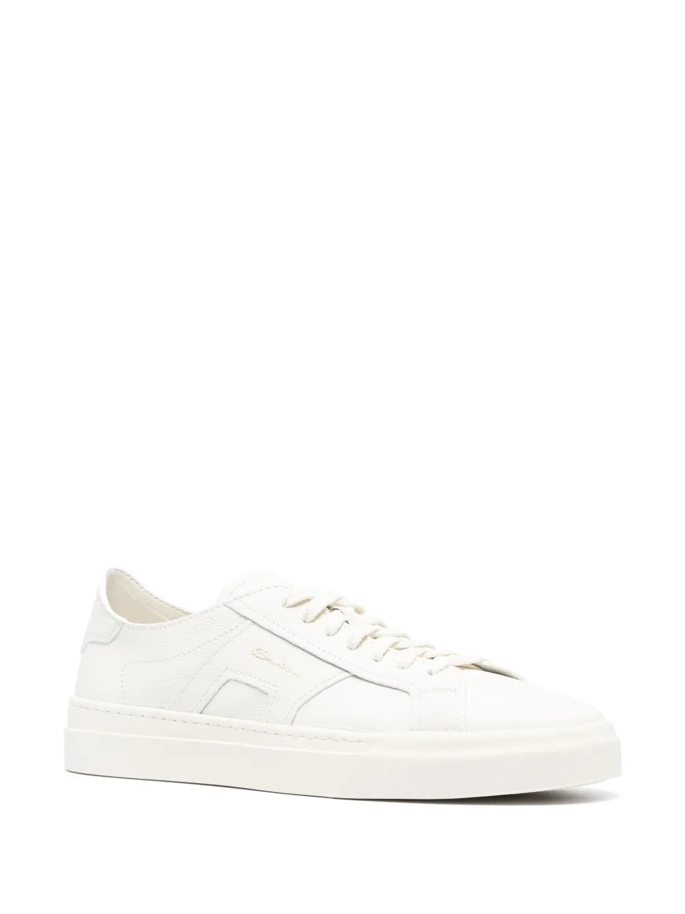 Santoni Logo-Print Leather Sneakers