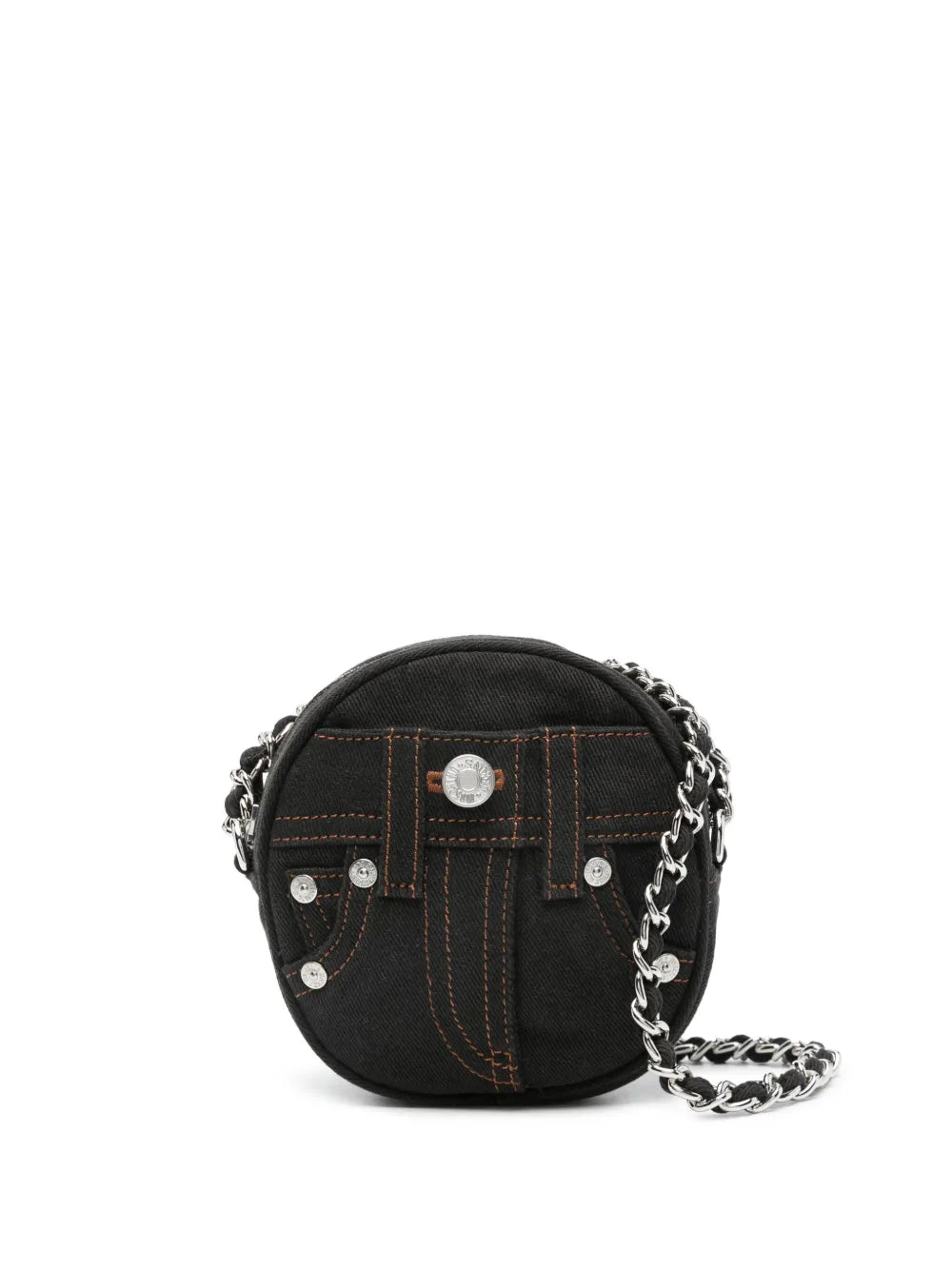 MOSCHINO JEANSdecorative stitching denim shoulder bag