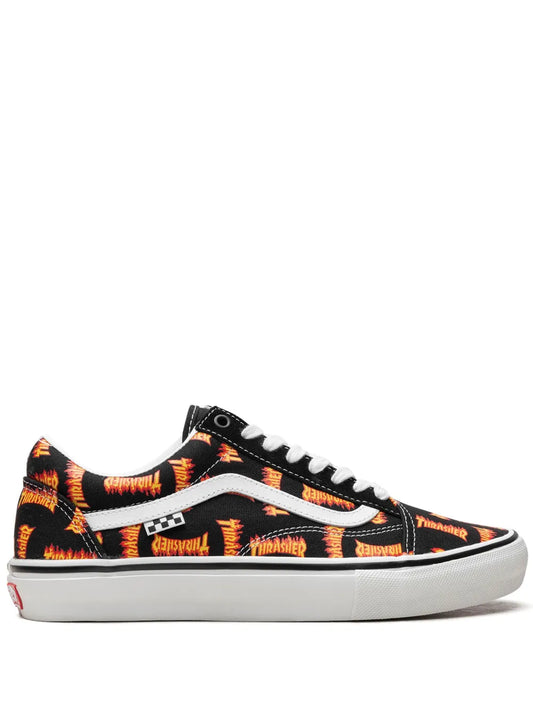 Vans X Thrasher Old Skool Thrasher All Over Flame Logo Sneakers