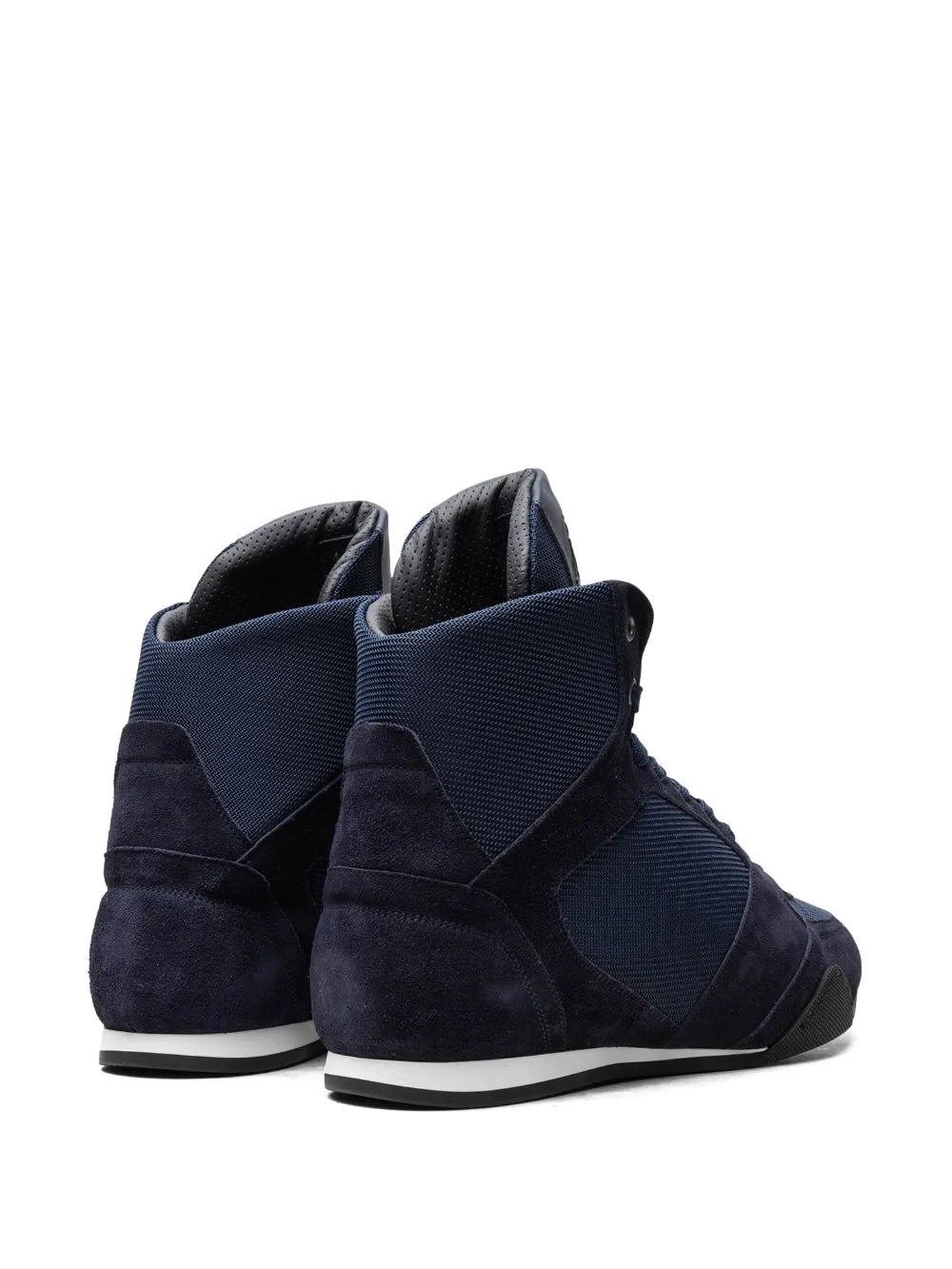 Versace High Top Greek Key Navy Sneakers