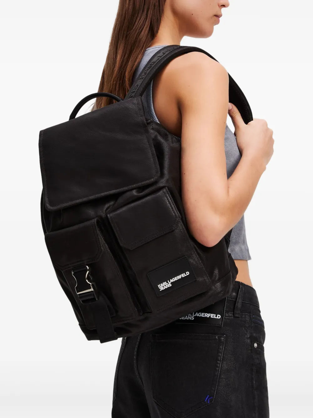 Karl Lagerfeld JeansKLJ structured canvas backpack