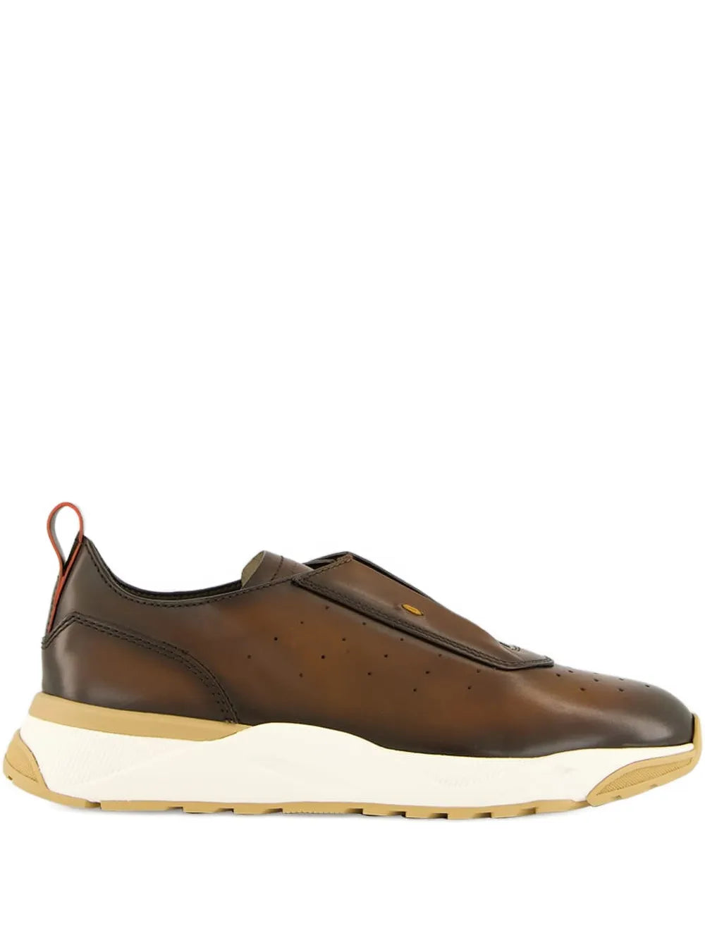 Santoni Leather Slip-On Trainers