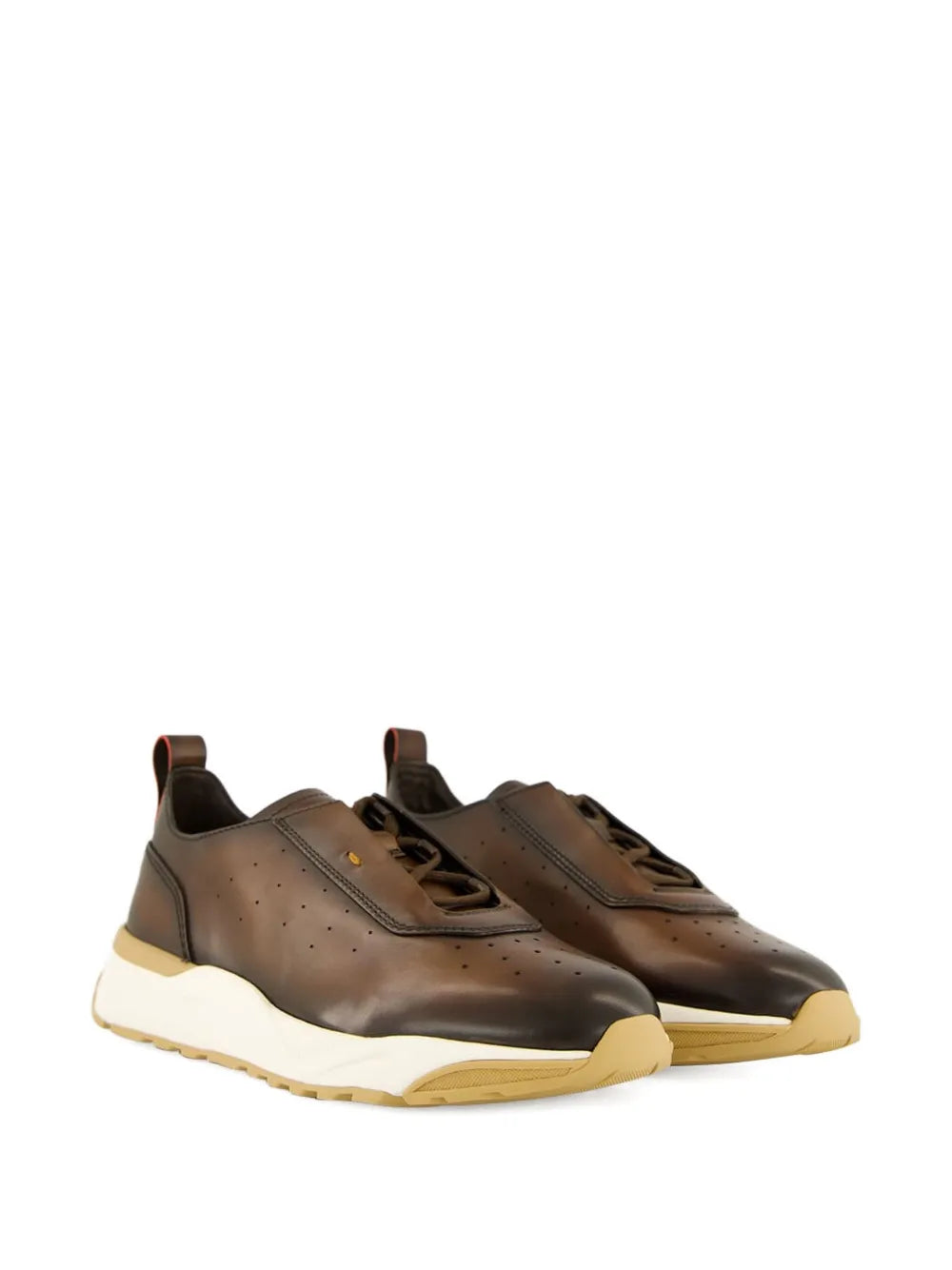 Santoni Leather Slip-On Trainers