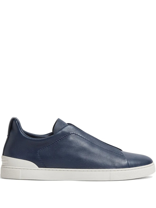 Zegna Triple Stitch Leather Sneakers