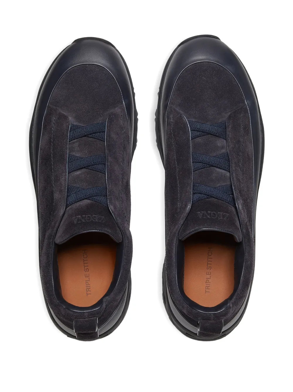 Zegna Triple Stitch?Leather Suede Sneakers