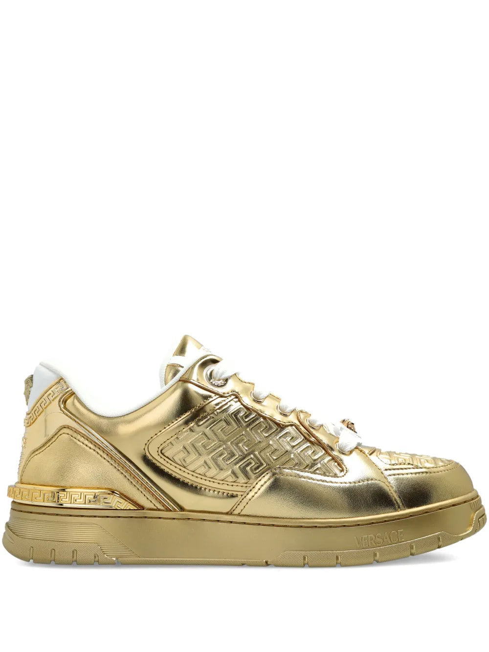 Versace Greca-Detail Leather Sneakers