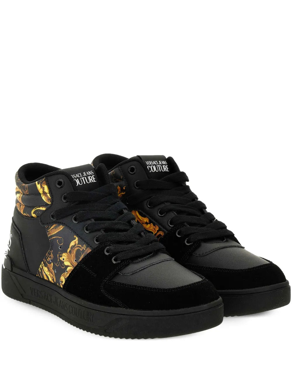 Versace Jeans Couture Barocco-Print High-Top Sneakers