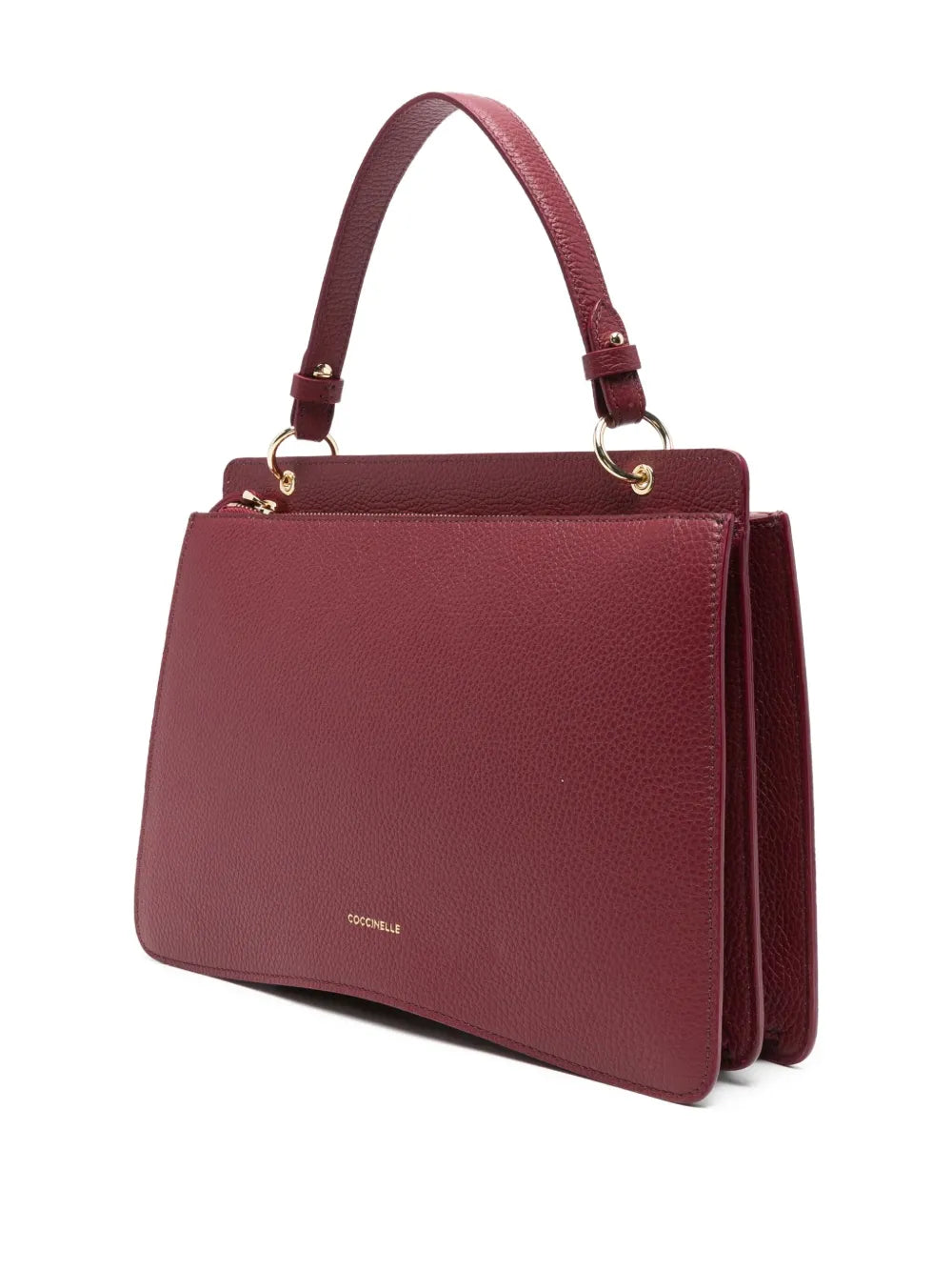 Coccinellecurved-C leather shoulder bag