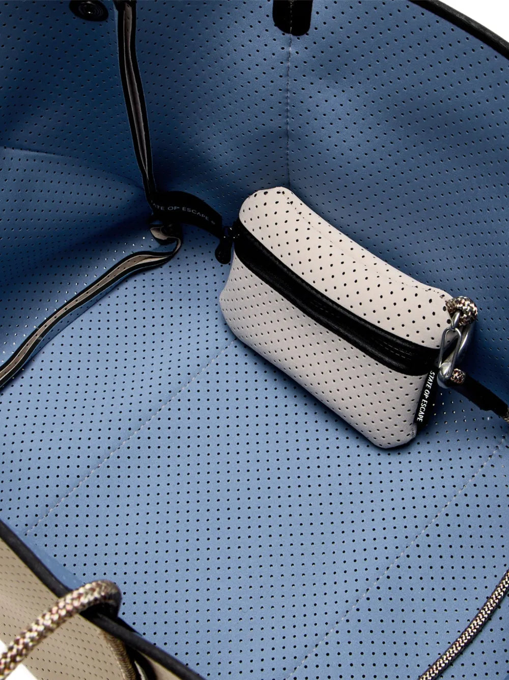 STATE OF ESCAPEperforated rope-handle tote bag