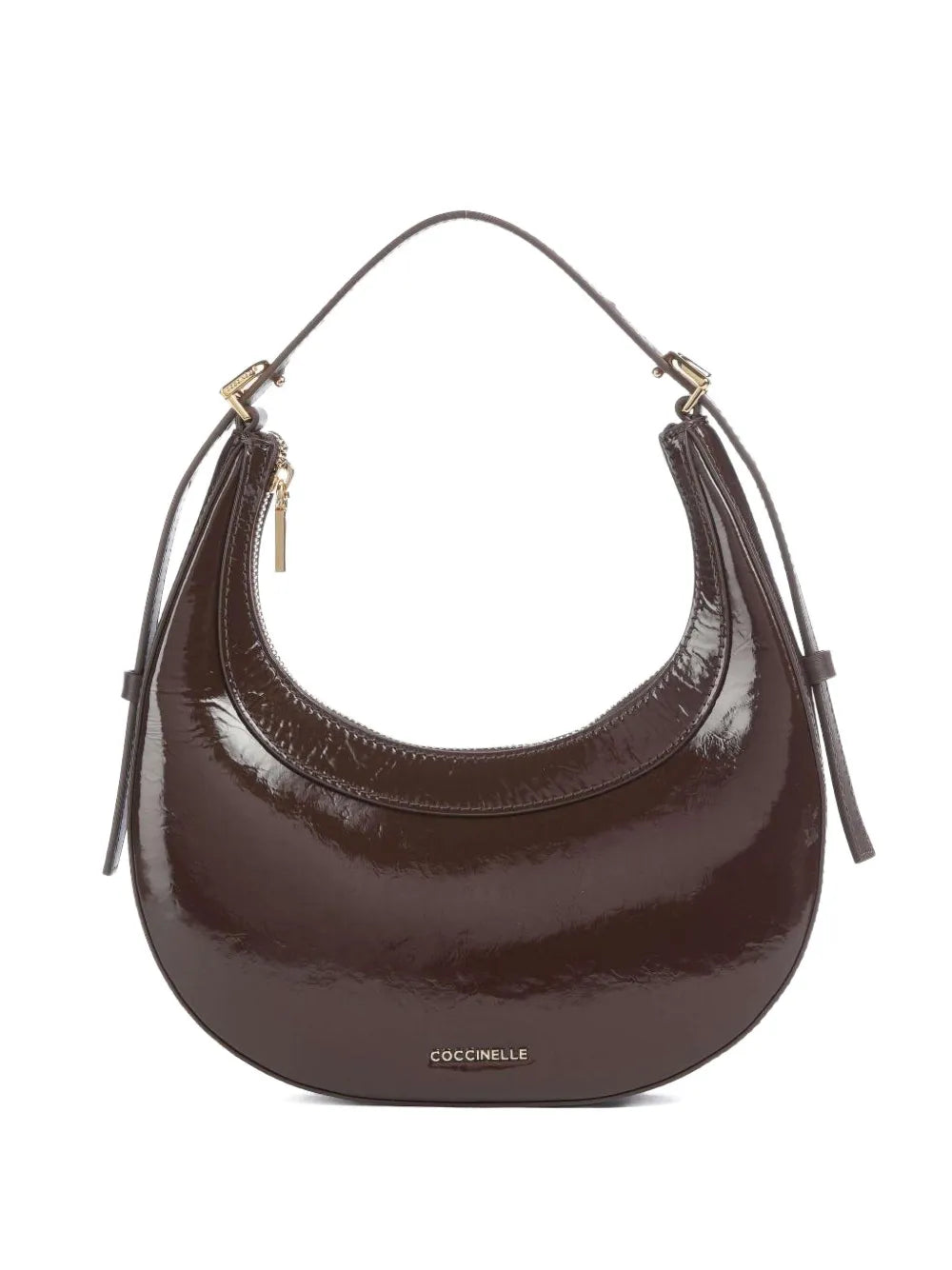 Coccinellelogo-plaque patent-leather shoulder bag