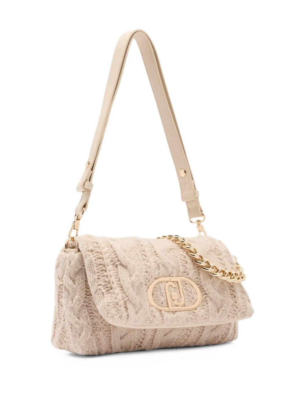 LIU JOmedium LaPuffy cable-knit cross body bag