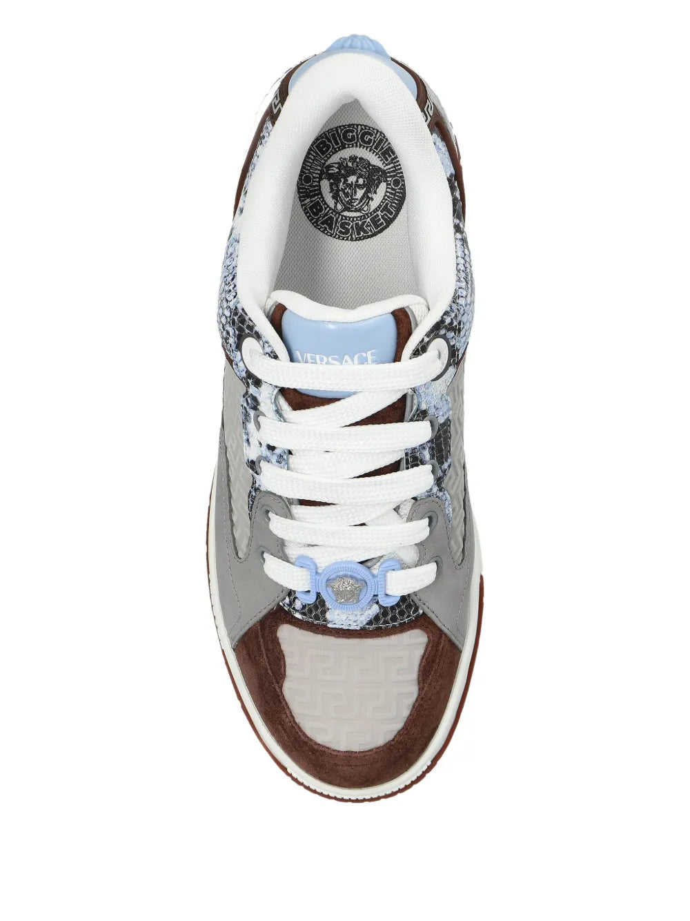 Versace Greca Snakeskin-Effect Sneakers