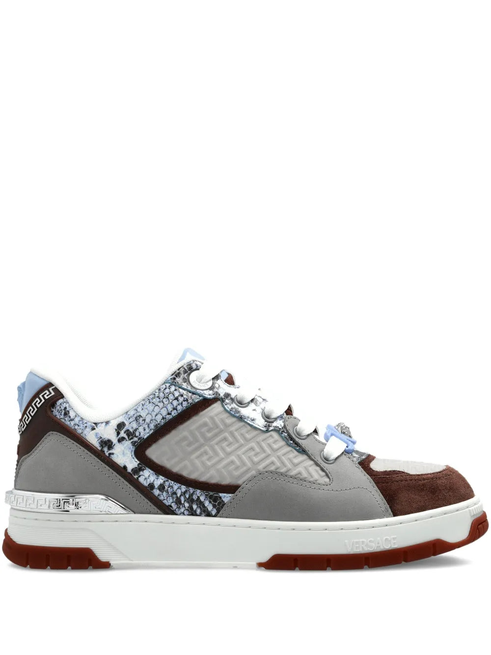 Versace Greca Snakeskin-Effect Sneakers