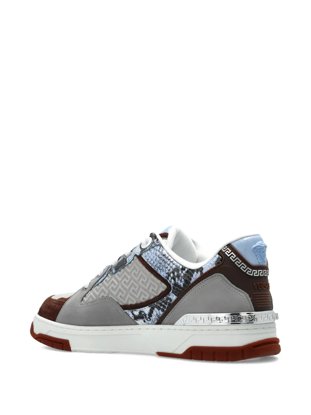Versace Greca Snakeskin-Effect Sneakers