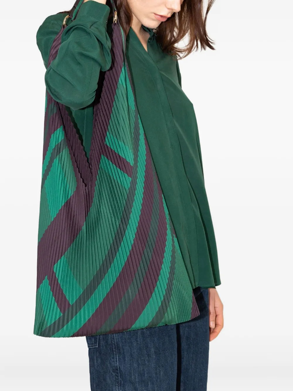 MULTITUDES BAGSpleated geometric-pattern tote bag