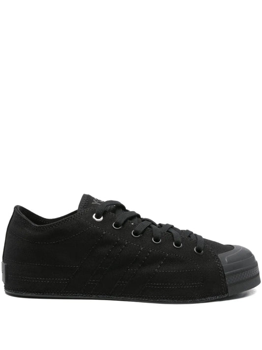 Y-3 Nizza Lo Three-Stripe Lace-Up Sneakers