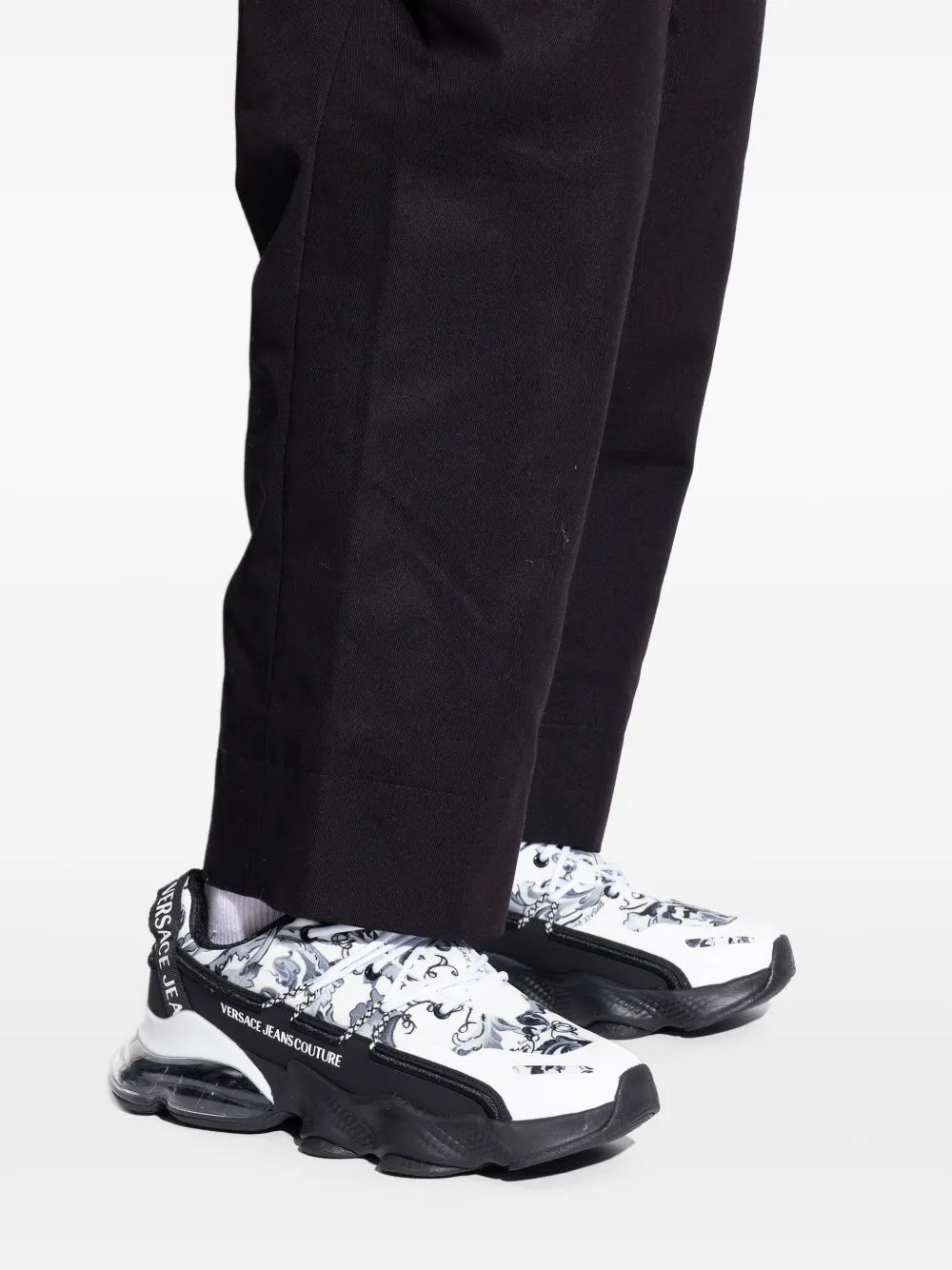 Versace Jeans Couture Baroque-Print Lace-Up Sneakers