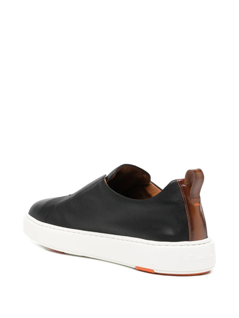 Santoni Tumbled Leather Sneakers