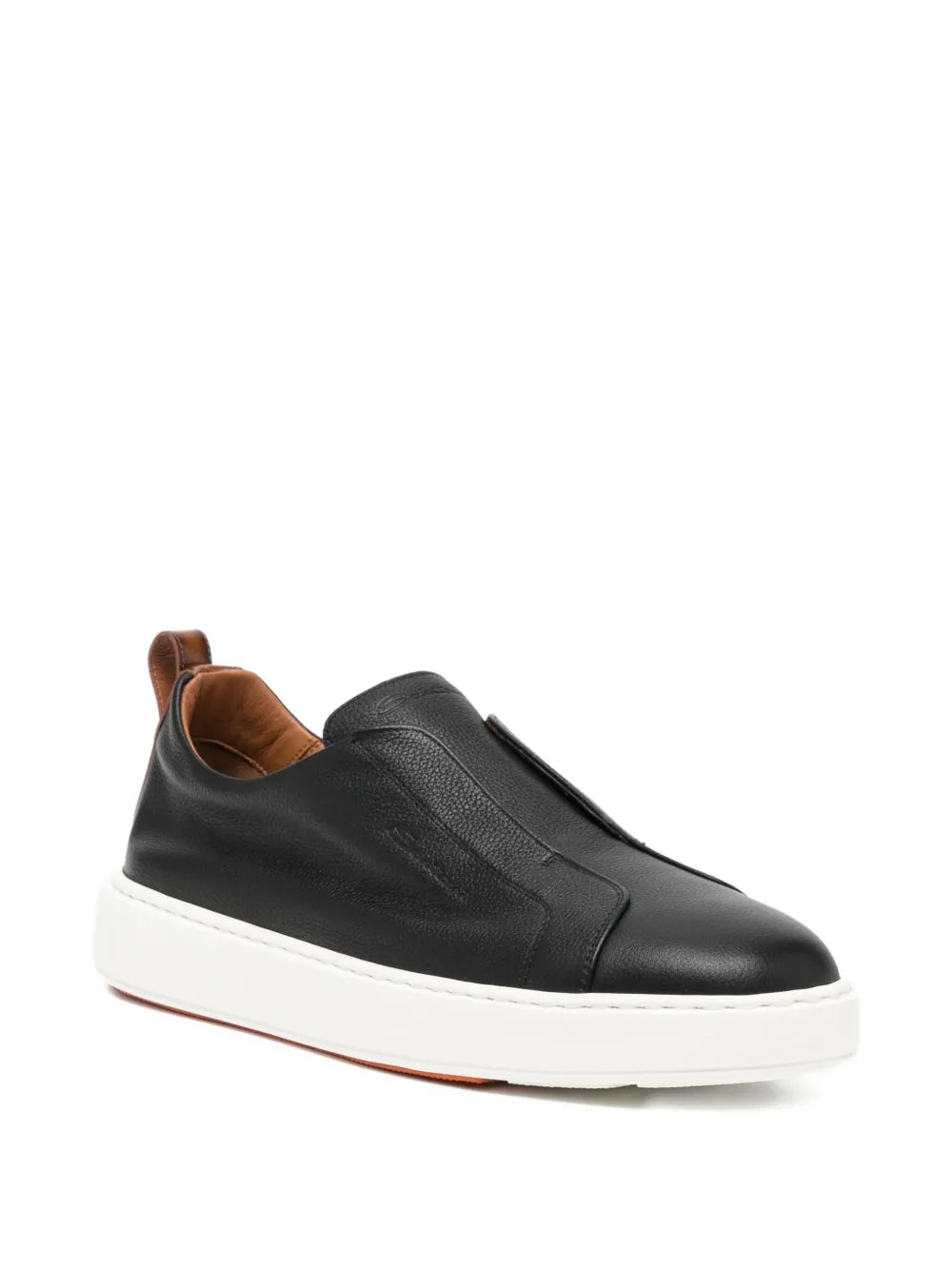 Santoni Tumbled Leather Sneakers