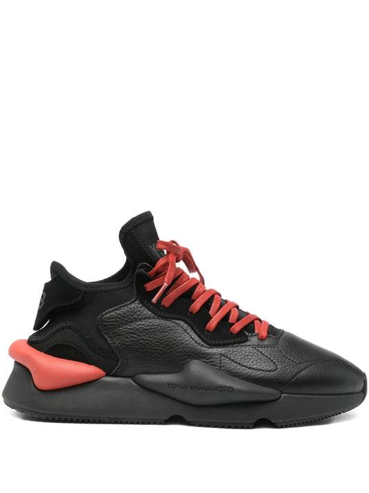 Y-3 Kaiwa Leather-Panelled Lace-Up Sneakers