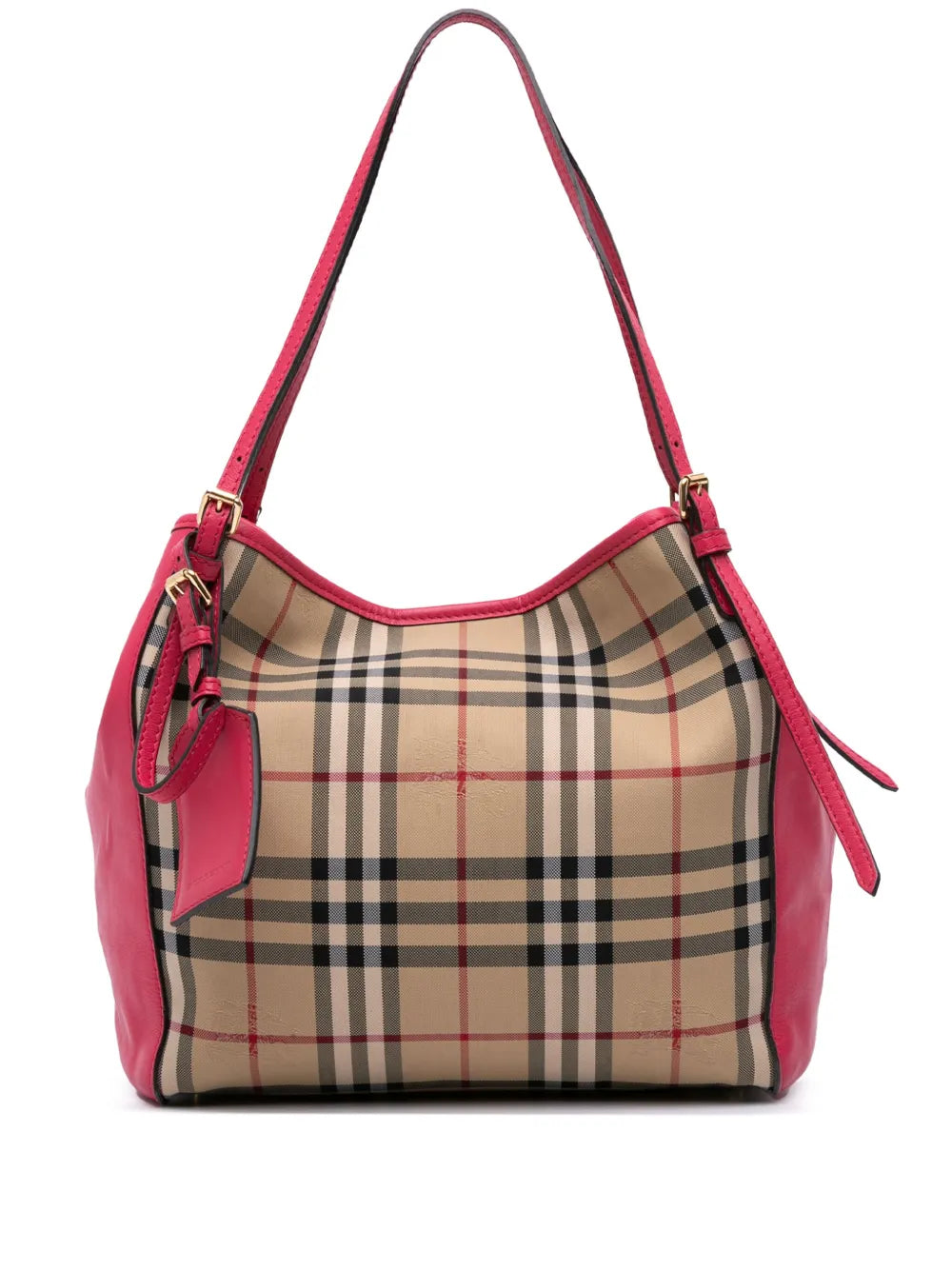 Pre-OwnedBurberry Pre-Owned2021-2025 Small Haymarket Check Canvas and Leather Canterbury tote bag