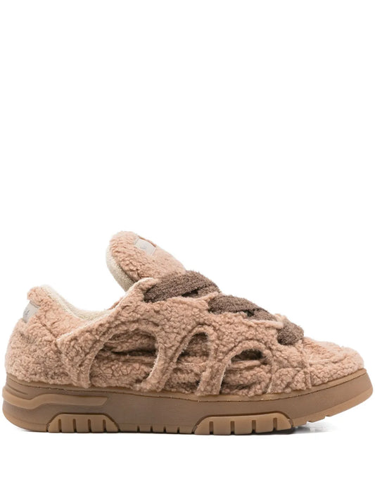 Santha Cut-Out Faux-Fur Sneakers