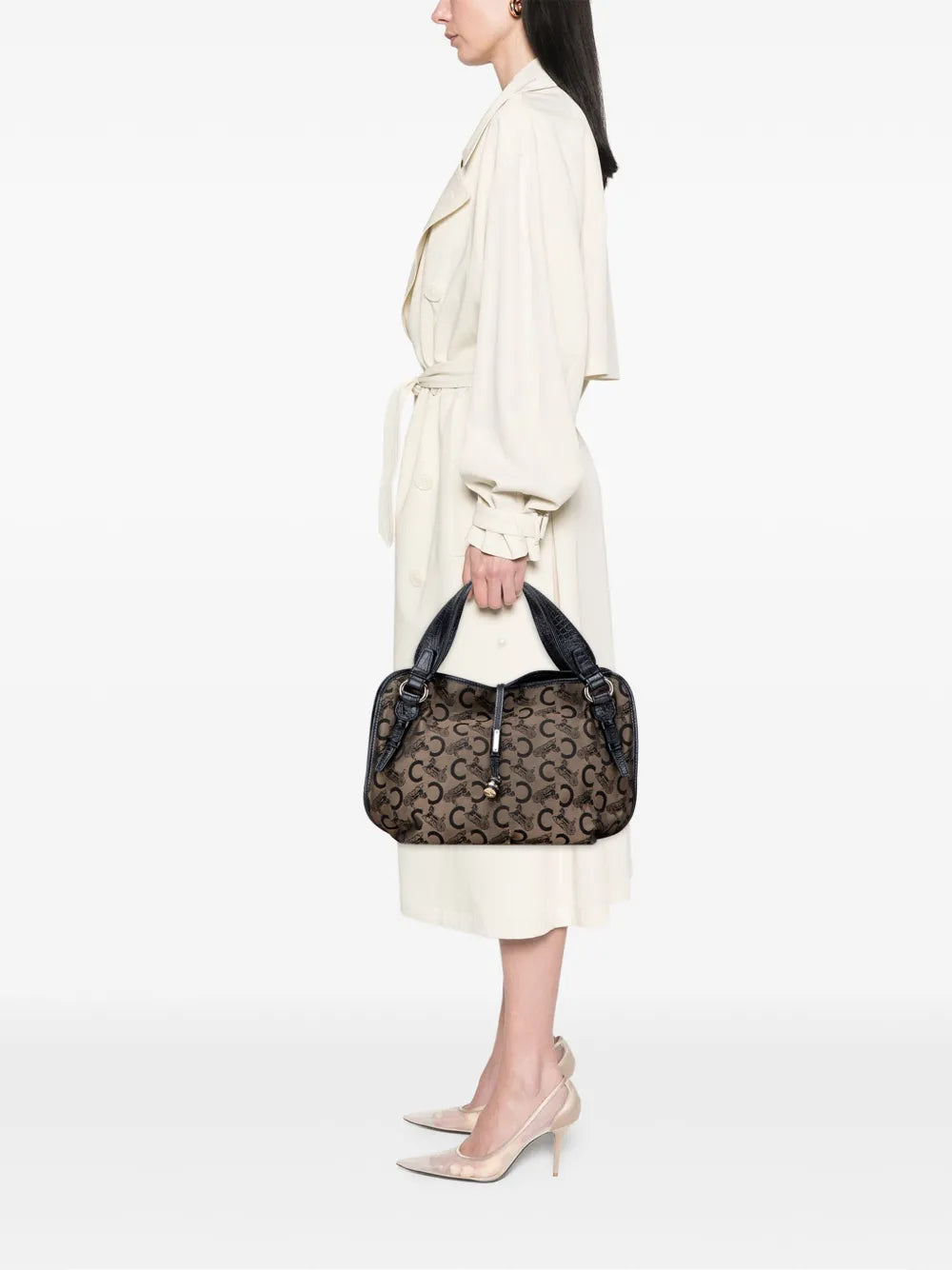 Pre-OwnedCeline Pre-Owned2007 C Carriage Canvas Bittersweet hobo bag
