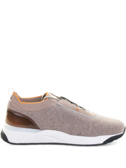 Santoni Knitted-Panel Sneakers