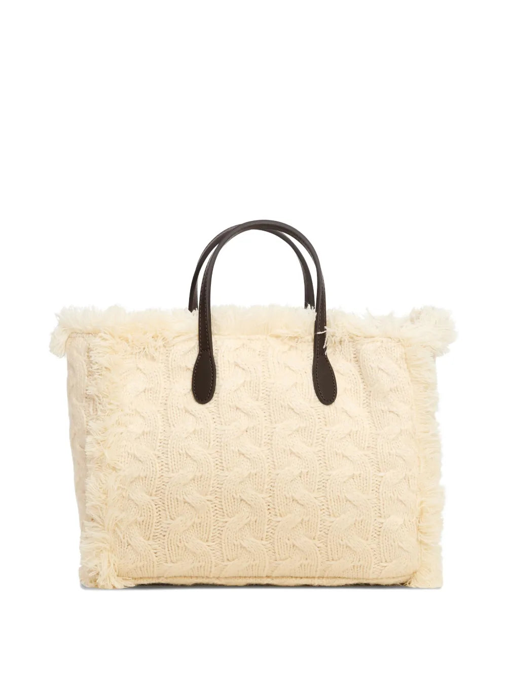 MC2 Saint BarthColette cable-knit fringed tote bag