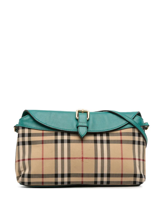 Pre-OwnedBurberry Pre-Owned2000-2017 Haymarket Check Canvas Leah crossbody bag