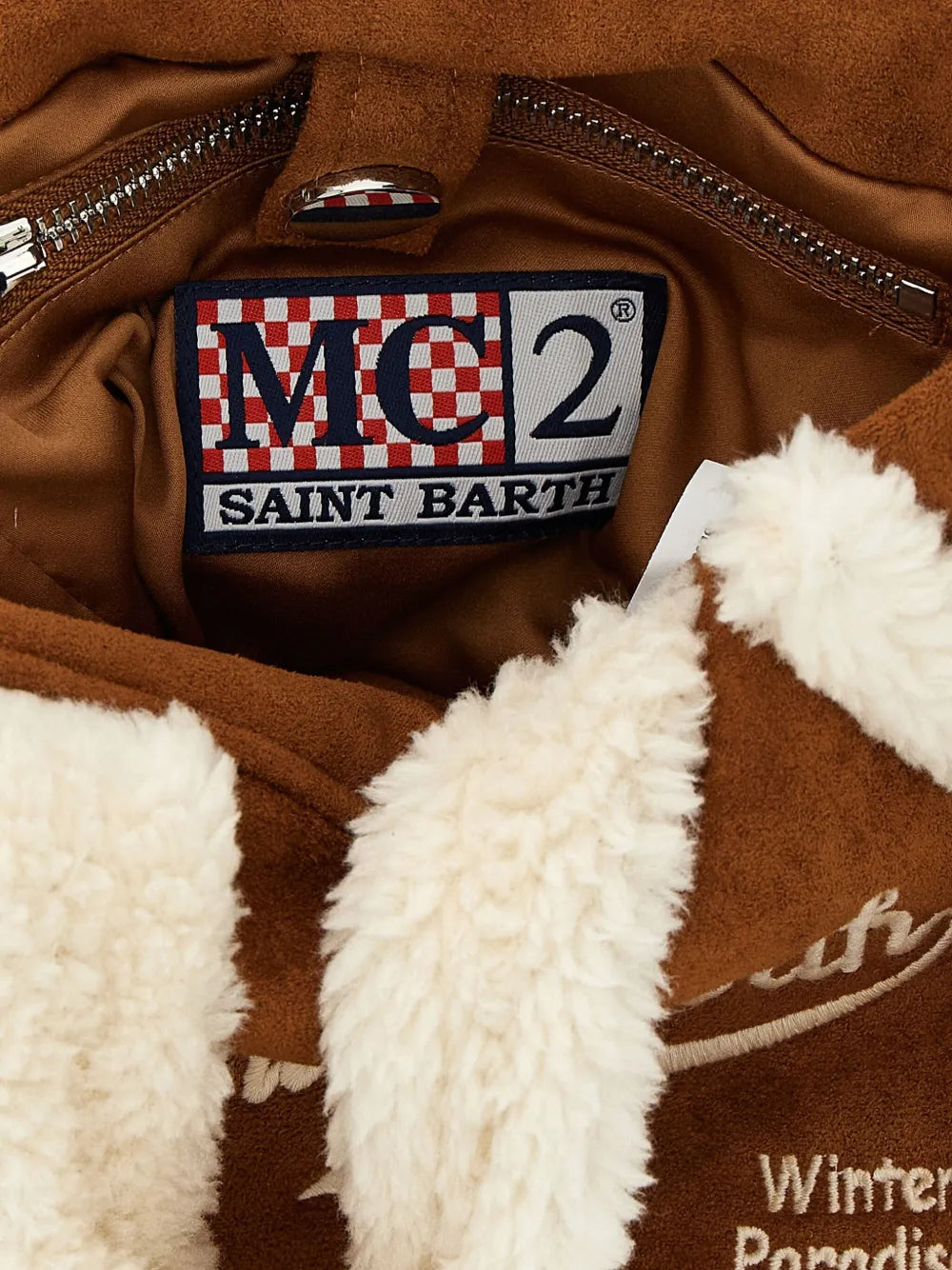 MC2 Saint BarthVanity shearling-trim mini tote bag