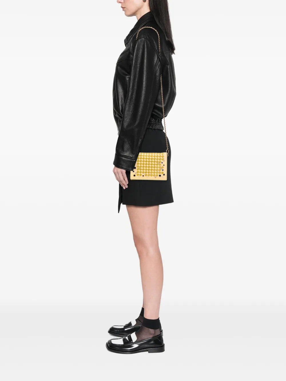 Pre-OwnedBottega Veneta Pre-Owned2012-2025 Nappa Intrecciato Studded Wallet on Chain crossbody bag