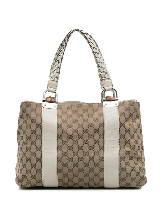Pre-OwnedGucci Pre-Owned2016-2025 Medium GG Canvas Bamboo Libeccio tote bag